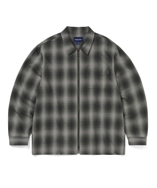 THISISNEVERTHAT THISISNEVERTHAT Nep Check Zip Shirt Black