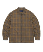 THISISNEVERTHAT THISISNEVERTHAT Nep Check Zip Shirt Brown