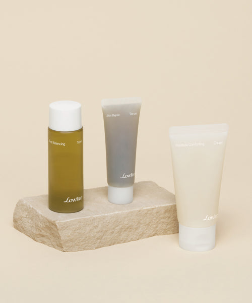 LOWLIZE Calming Travel Kit (Toner 47ml + Serum 20ml + Cream 40ml)