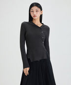 MIXXO MIXXO Knitwear Button Point Wrap Pullover