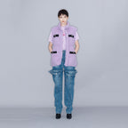 YCH WOOL-BLEND DOWN GILET PURPLE (W23OT017PU)