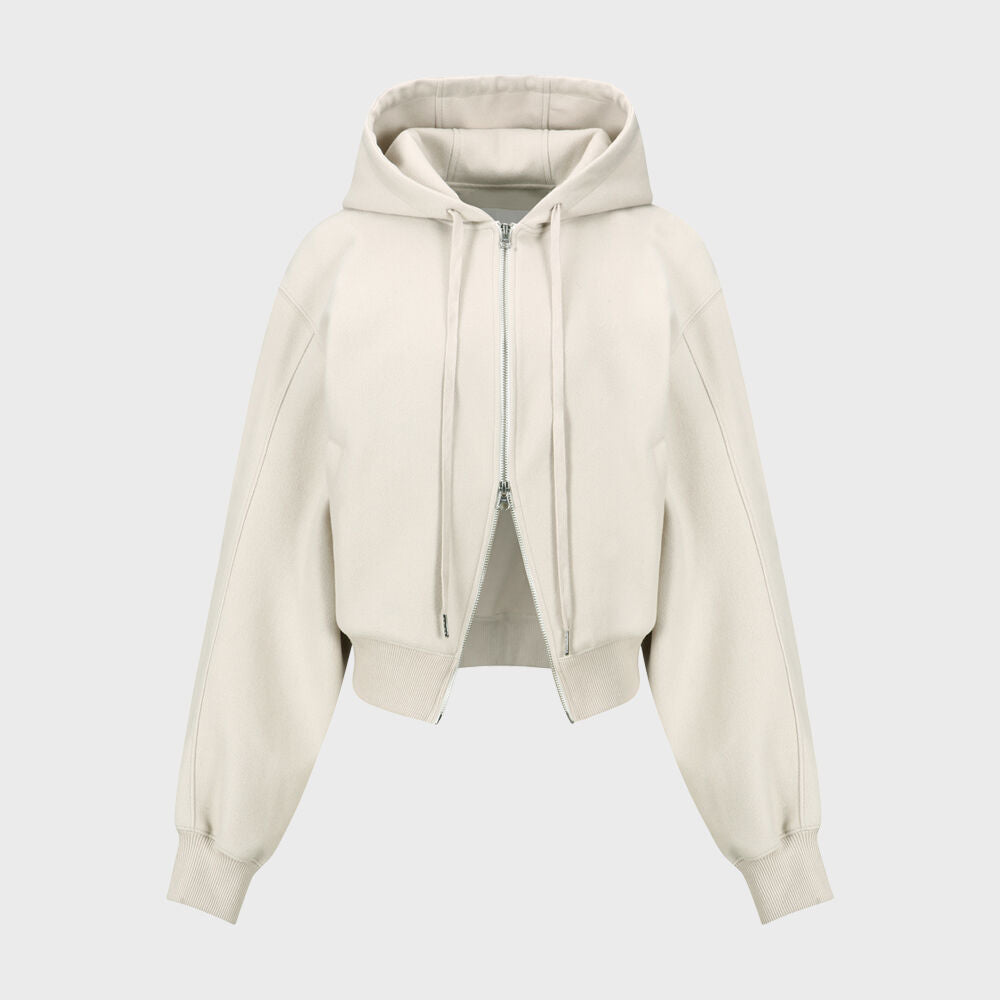 YCH TWO-WAY ZIP HOODIE LIGHT GREY (W24OT0131LG)