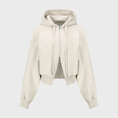 TWO-WAY ZIP HOODIE LIGHT GREY (W24OT0131LG)