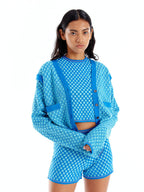 EENK EENK ULTRA Gingham Vest Cardigan - Blue