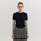 EENK EENK XESLEY Short Sleeve Bustier T-shirt - Black