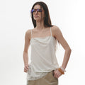 PROJECTWAVE Square Lace Slit Top [WHITE]