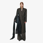 YCH DOUBLE-BREASTED WOOL COAT BROWN (F24OT0031BR)