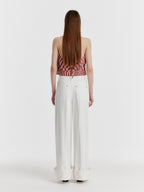 EENK YICO Turn-up Wide Denim Pants - White