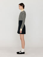 EENK VINKY Gingham Check Knit Pullover - Black/Ivory