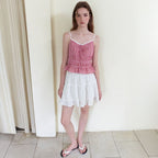 ETMON Smocked Cami Blouse, Red