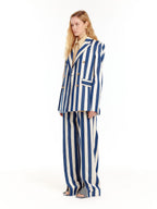 EENK EENK UPTOWN Double-Breasted Blazer - Ivory/Navy Stripe