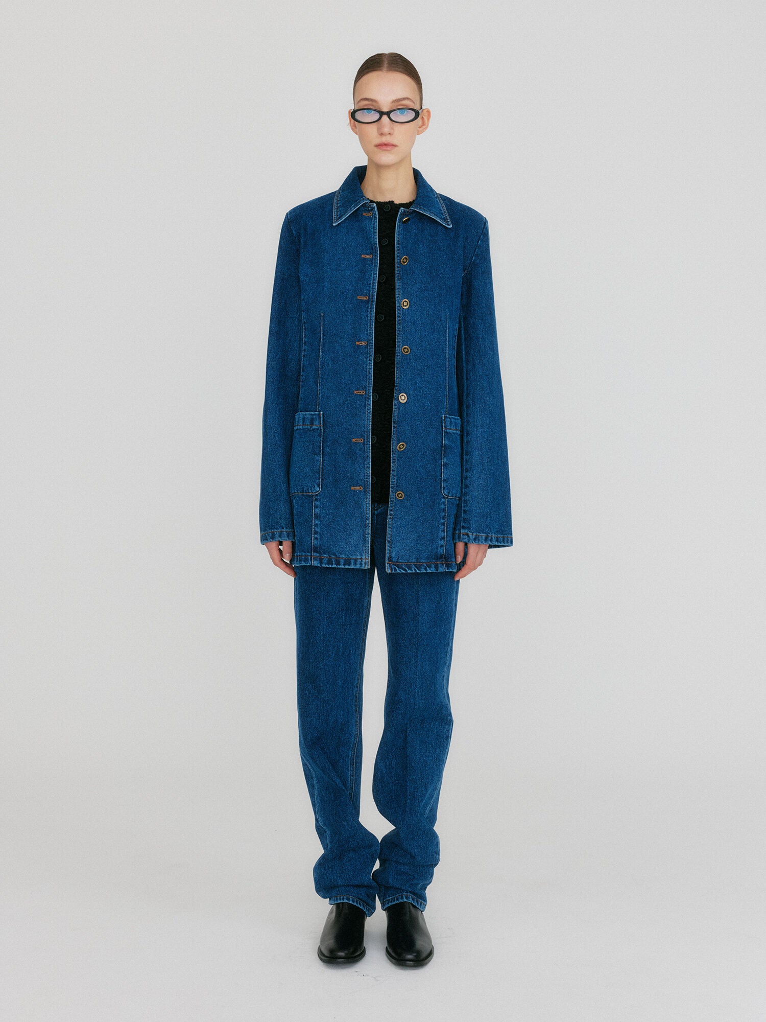 EENK ZUY Denim Utility Jacket - Blue