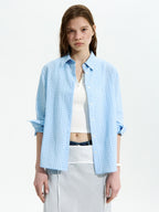 LOW CLASSIC Lc CHECKED REGULAR-FIT SHIRT_SOFT BLUE_LC252SH06B2