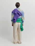 EENK EENK XARA Gradation Striped Knit Pullover - Yellow/Purple