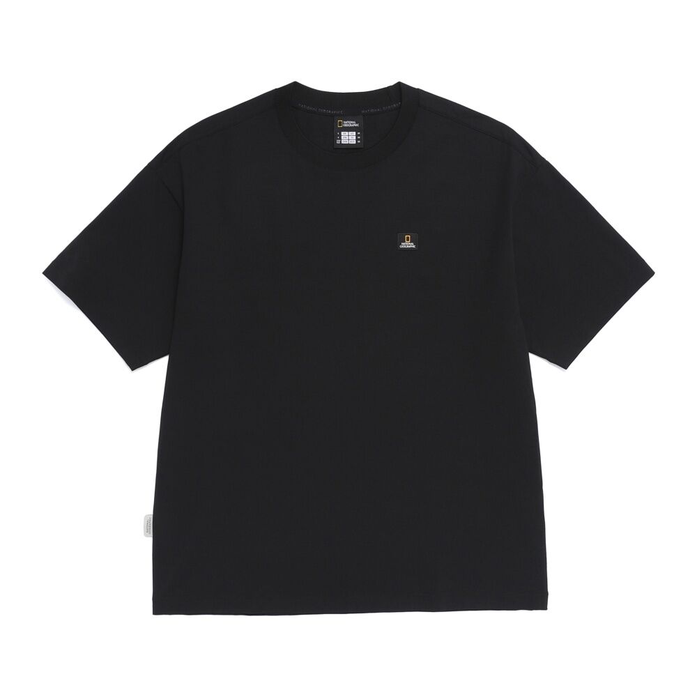 NATIONAL GEOGRAPHIC APPAREL N262UTS991 Frozen Air Lettering Graphic Semi-Overfit Short Sleeve T-Shirt BLACK