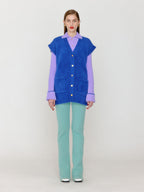 EENK EENK VIVI Oversized Knit Vest - Blue