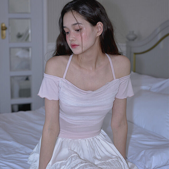 RoséFrantz Sha Layered Halter T-shirt [Pink]