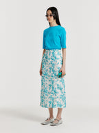 EENK YOL Lace Trimed T-Shirt - Blue