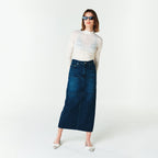 YCH MIDI DENIM SKIRT NAVY (F23DB710NV)