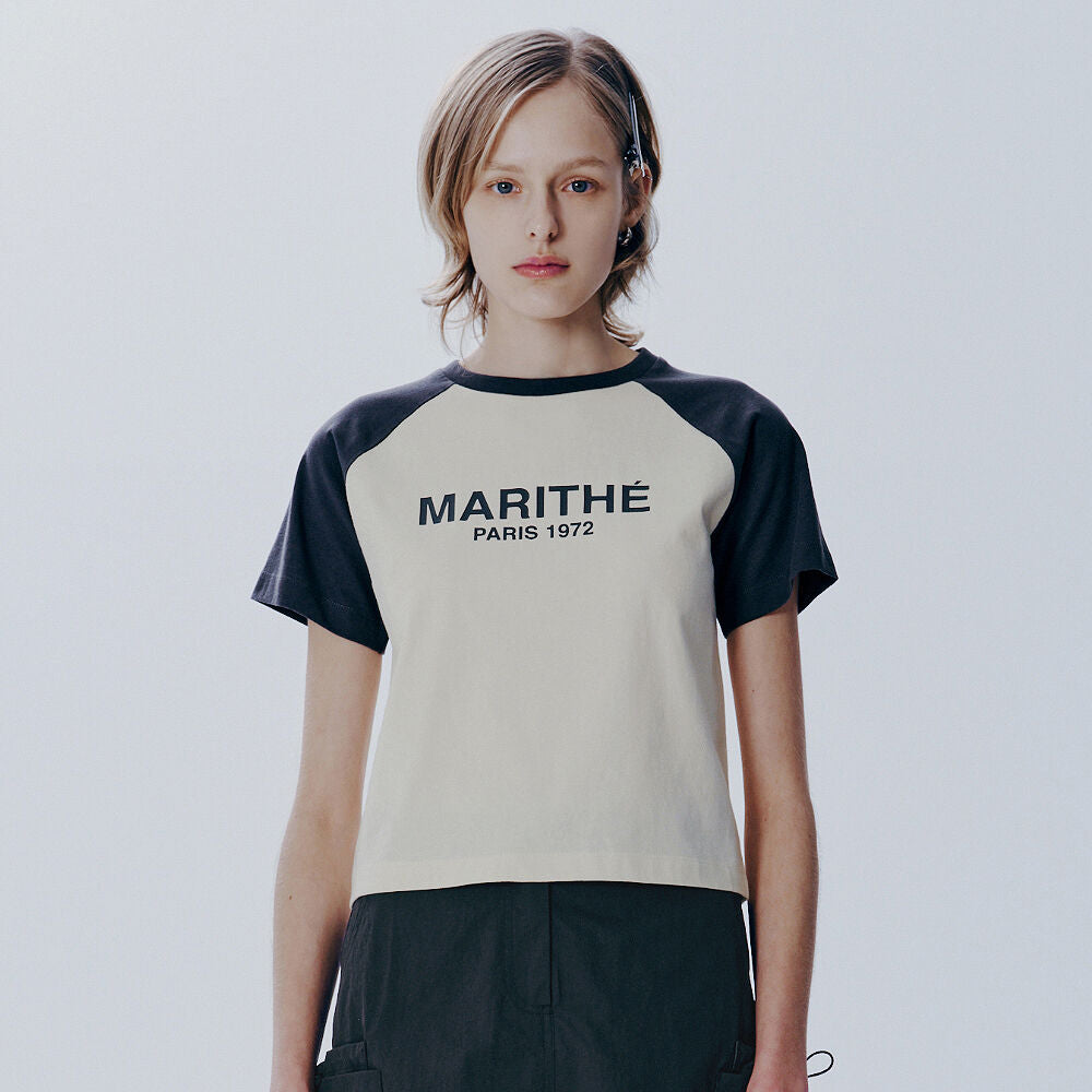 MARITHÉ+FRANҪOIS GIRBAUD W RAGLAN REGULAR LOGO TEE navy