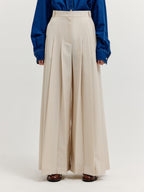 EENK EENK XLEAT Pleated Wide Pants - Ivory