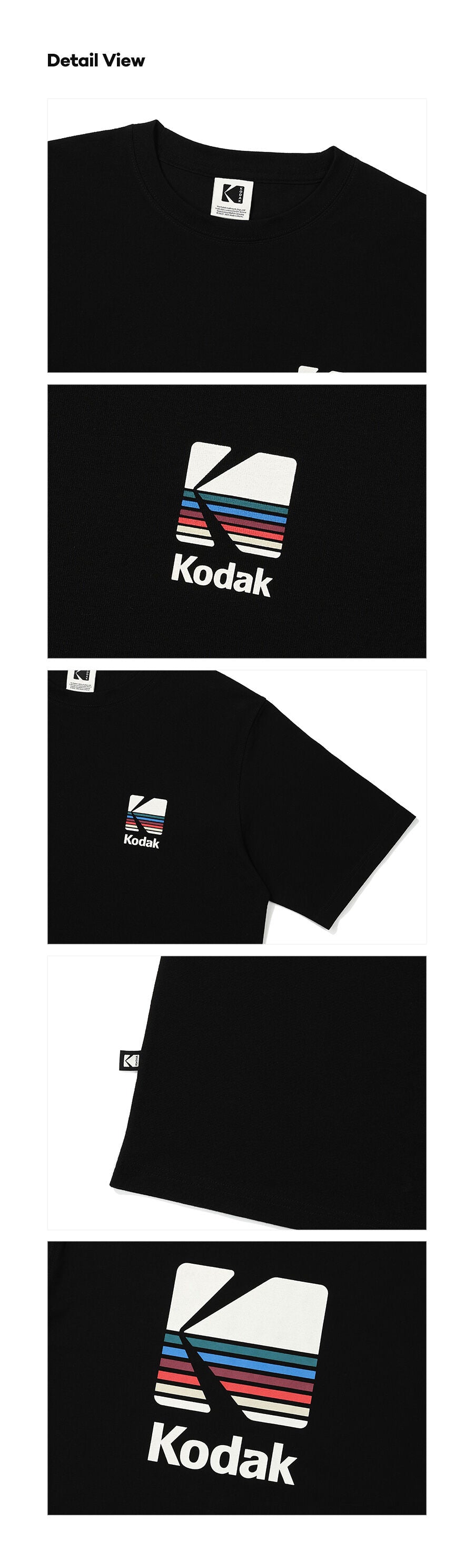 KODAK APPAREL Rainbow Sorona Short Sleeve T-Shirt BLACK