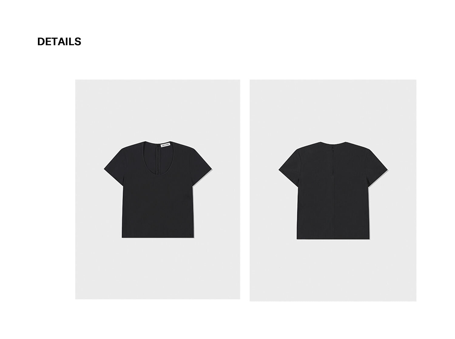 LOW CLASSIC U-NECK LOGO BLOUSE_BLACK_LW251BL04BK