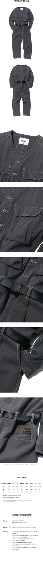MAGOODGAN MAGOODGAN Jumpsuit No-collar Overfit Gray