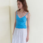 ETMON Cross Lace Cami Top, Blue