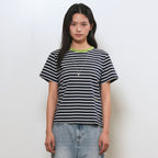 GENERAL IDEA WOMAN color combination striped short sleeve t-shirt [NAVY] / GF2LTS522