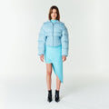 YCH LAYERED CROPPED PUFFER JACKET SKY BLUE (F23OT010SB)
