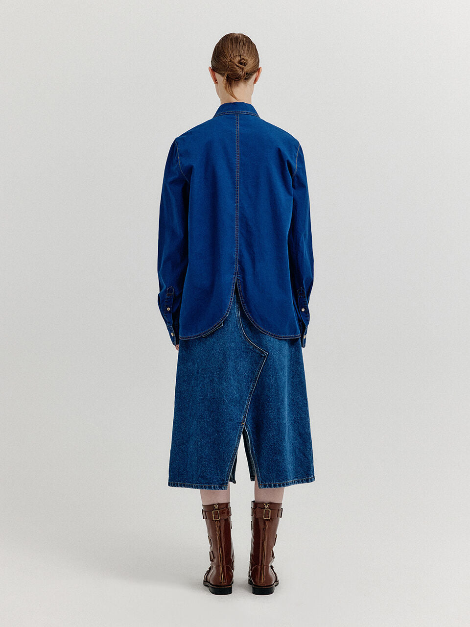 EENK EENK XAYA Oversized Denim Shirt - Denim Blue