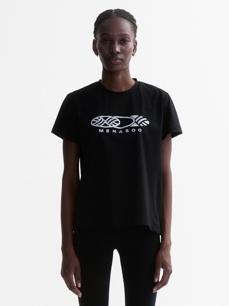 MENASOO VENODE Three Track Logo Active Tshirts_Black (Basic Fit)