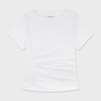 MARITHÉ+FRANҪOIS GIRBAUD W WAIST SHIRRING TEE white