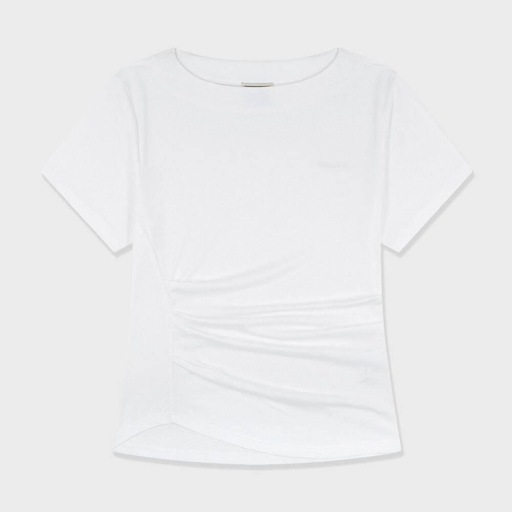 MARITHÉ+FRANҪOIS GIRBAUD W WAIST SHIRRING TEE white