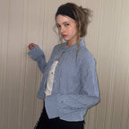 TWEE Cinnel check cropped long-sleeved shirt