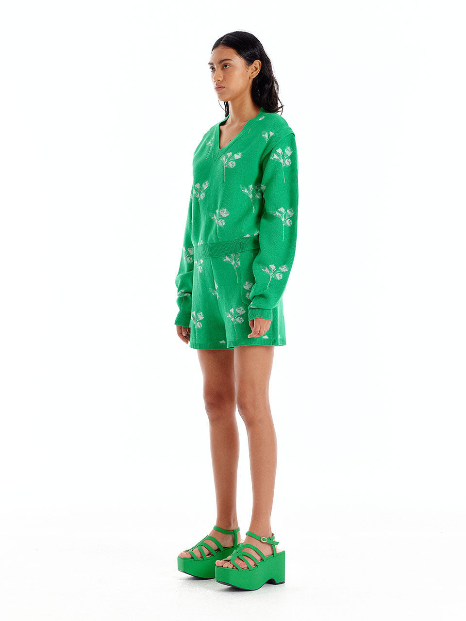 EENK EENK UENNA Jacquard Knit Vest Pullover - Green
