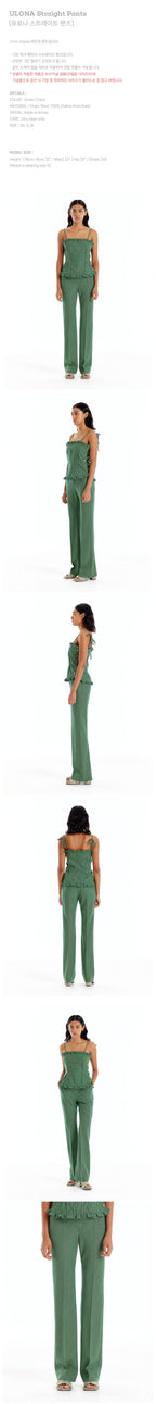 EENK ULONA Straight Pants - Green Check