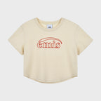 EMIS CHAIN STITCH T-SHIRT-BEIGE/RED