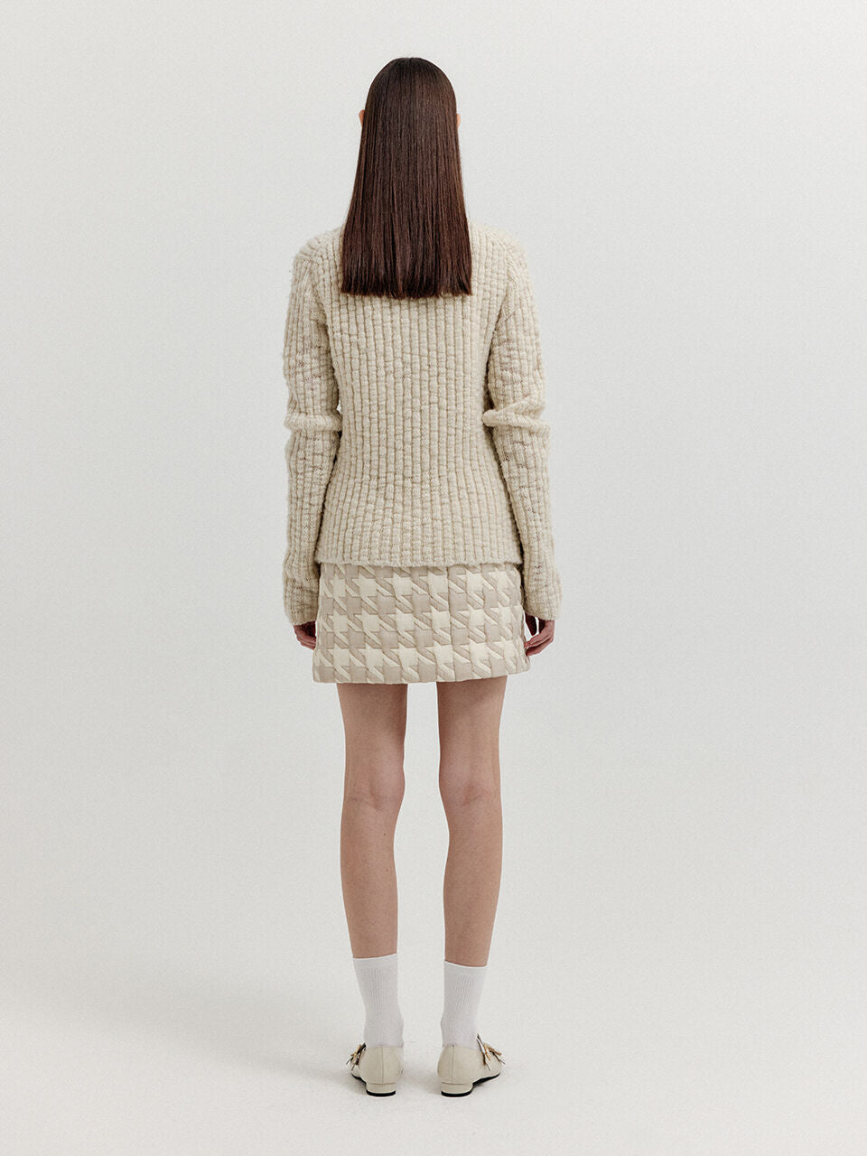 EENK XOPO Quilted Mini Skirt - Ivory