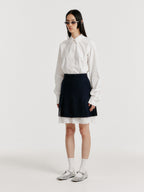 EENK YENDEL Mini Pleats Skirts with Lace Lining - Navy
