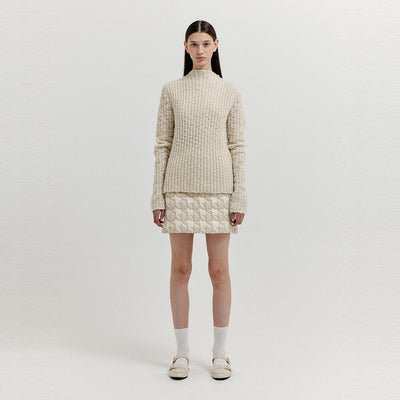 XOPO Quilted Mini Skirt - Ivory