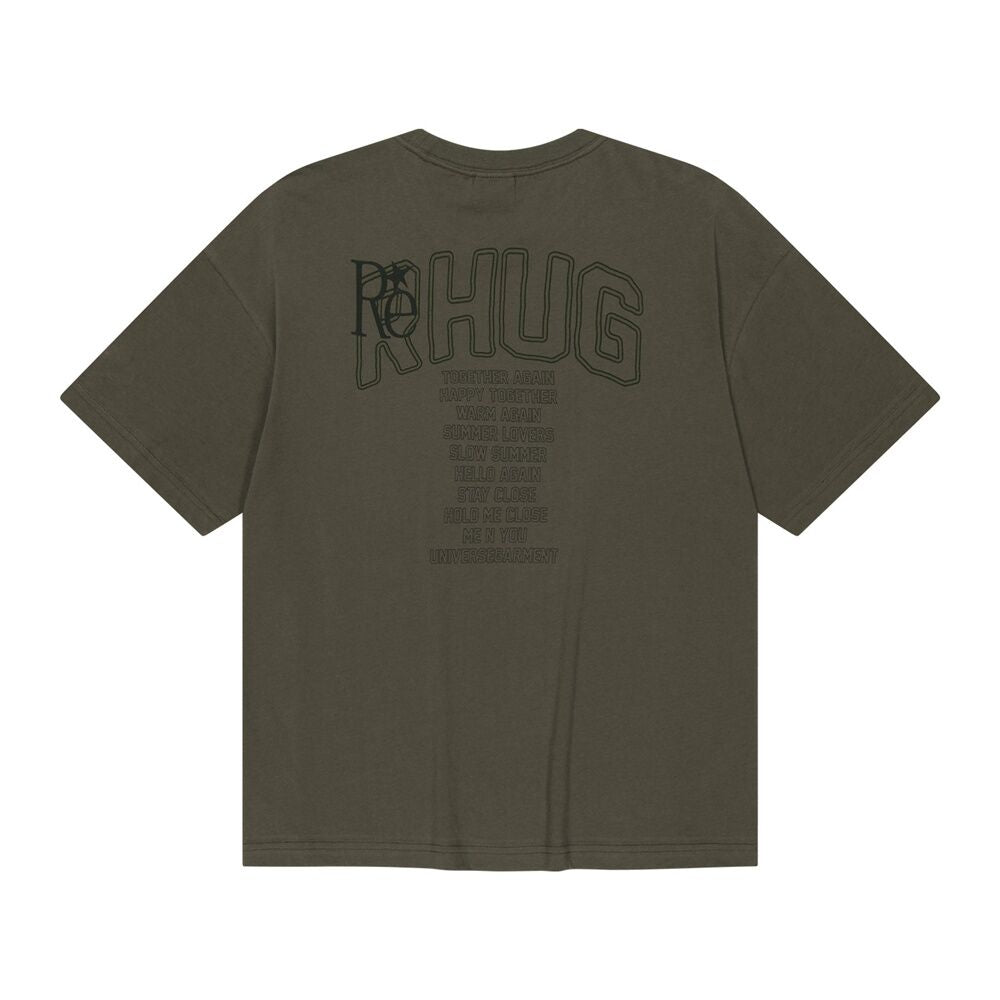 UNIVERSE GARMENT Happy Family Crop T-Shirt_BROWN