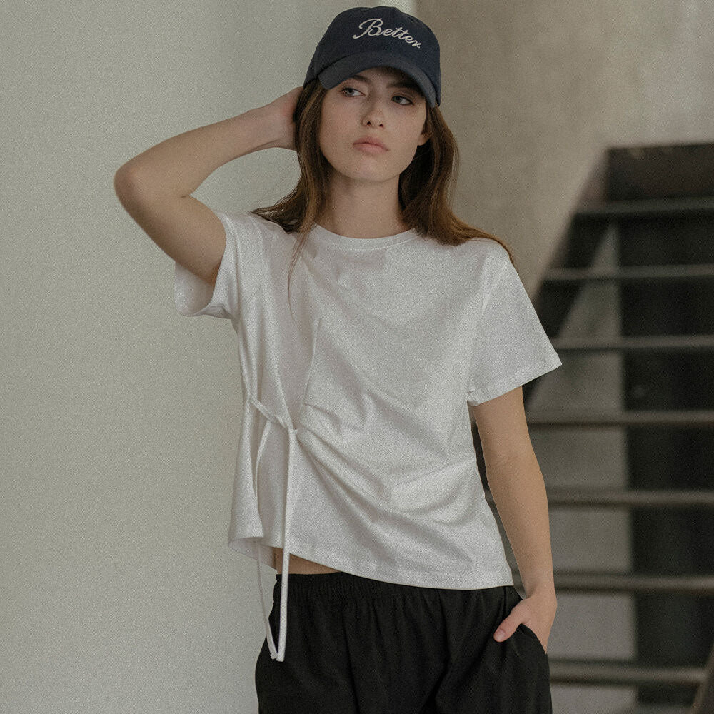 KNOWN BETTER Side tuck strap T-shirt [KNSS03TS08]_Ivory