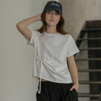 KNOWN BETTER Side tuck strap T-shirt [KNSS03TS08]_Ivory
