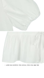 TILLIDIE Front ribbon point blouse_Ivory