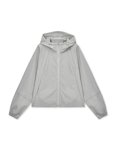 MATIN KIM Cropped Back Logo Hoody Wind Breaker