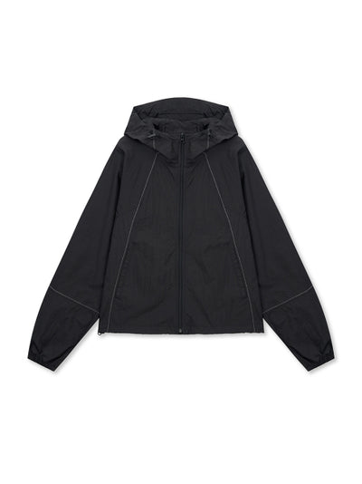 MATIN KIM Cropped Back Logo Hoody Wind Breaker