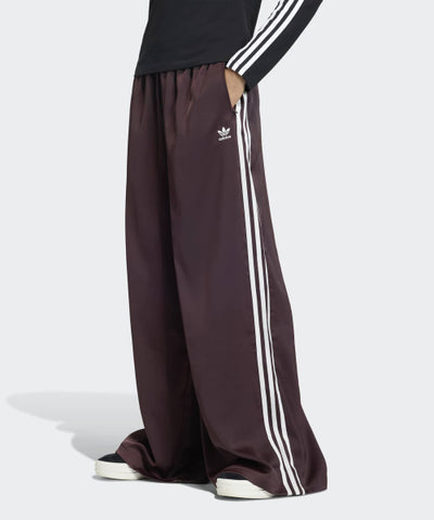 ADIDAS Satin Wide Leg Track Pants - Shadow Brown