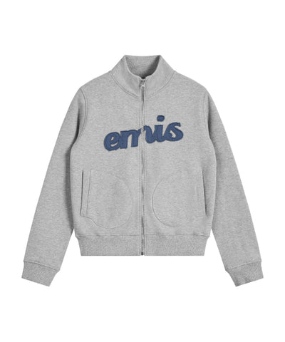 EMIS T-Shirt Lettering Logo Zip-Up Melange Gray